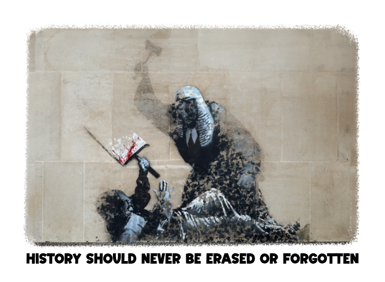 History should never be erased or forgotten - Banksy Royal courts of justice Tee-shirt - Image 2
