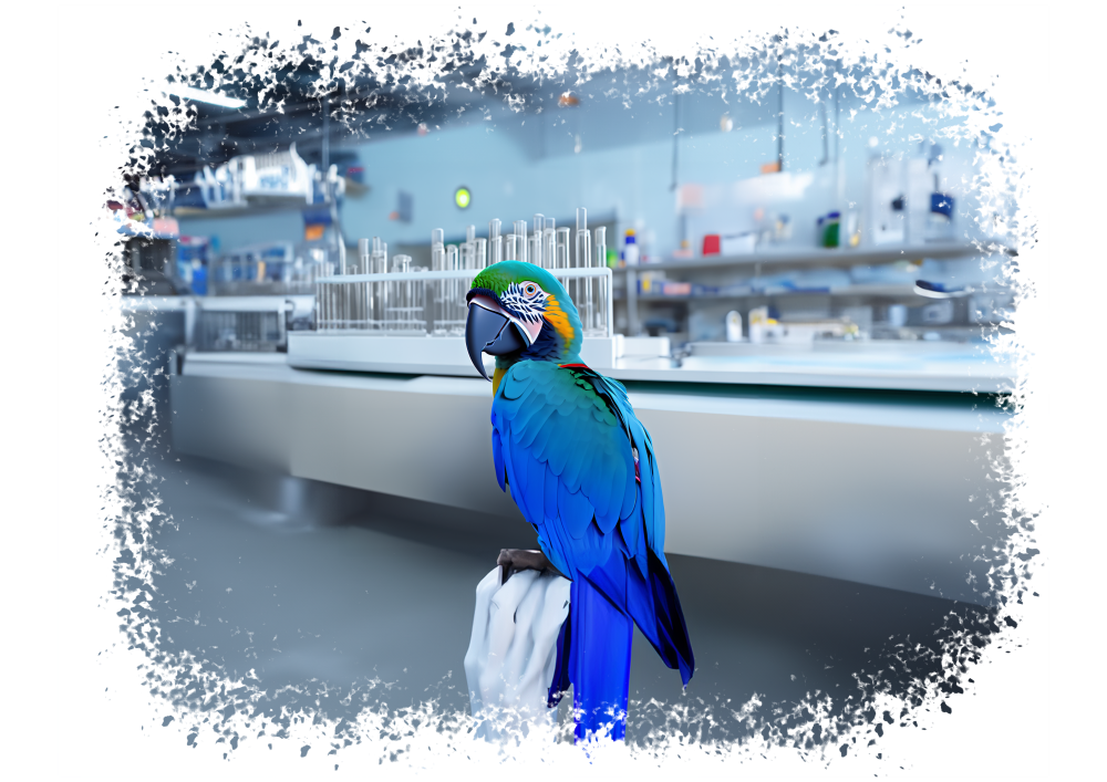 For Science, or something - Parrot in a lab Tee-shirt - Image 2