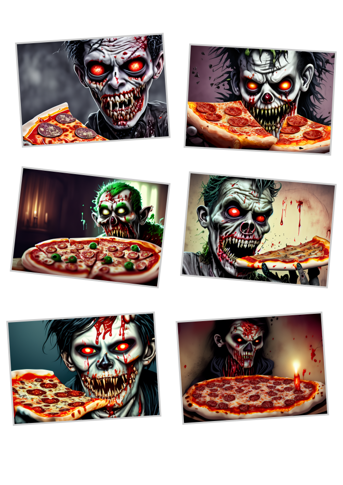 Zombie's eating Pizza Tee-shirt - Image 2